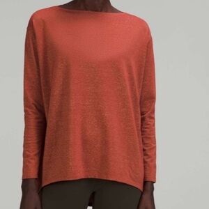 Lululemon Athletica Orange Long Sleeve Blouse